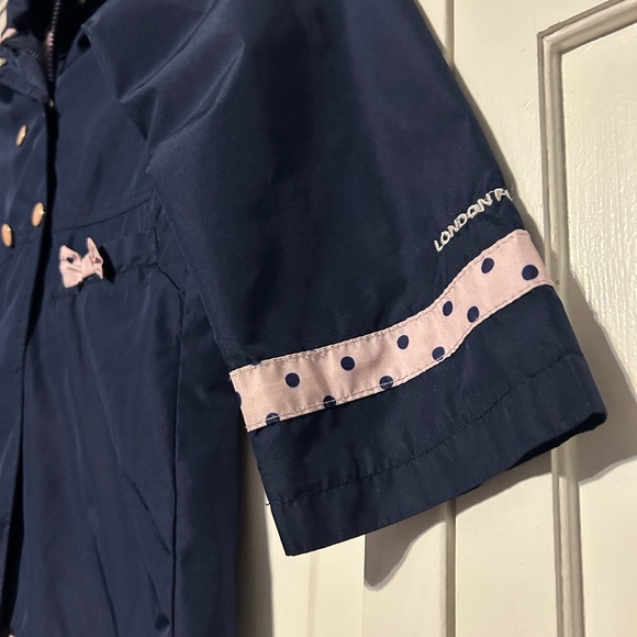 London Fog Kids Rain Jacket with Pink Polka Dot Accents - Picture 3 of 6